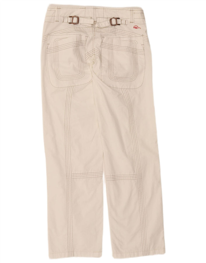 Pantaloni cargo dritti da donna vintage W28 L30 in cotone bianco