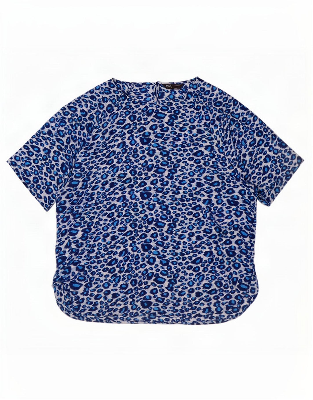 Camicetta da donna Marks & Spencer Top UK 16 Grande poliestere blu con stampa animalier