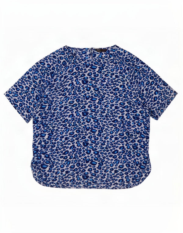 Camicetta da donna Marks & Spencer Top UK 16 Grande poliestere blu con stampa animalier