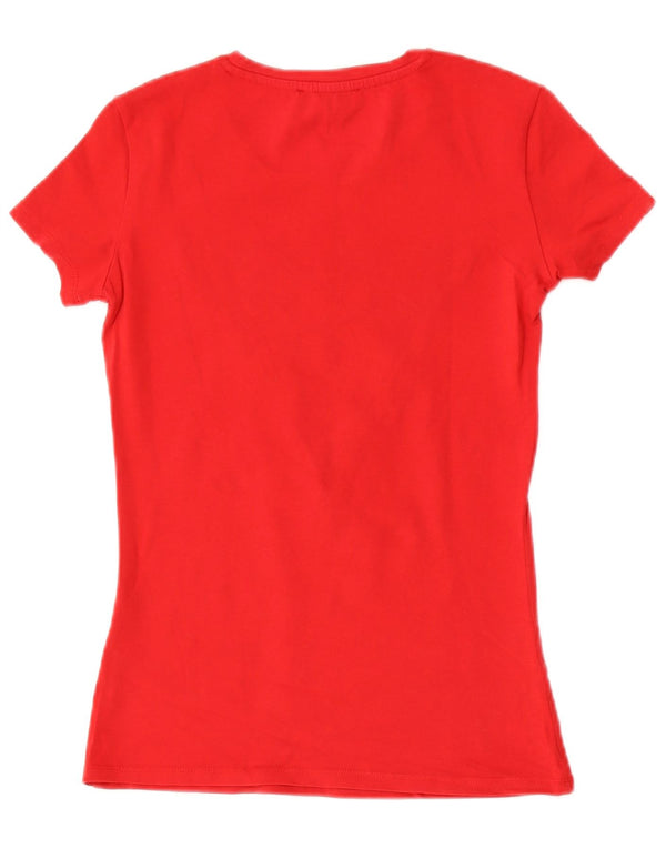 Guess T-shirt grafica da donna Top UK 8 Small Rossa