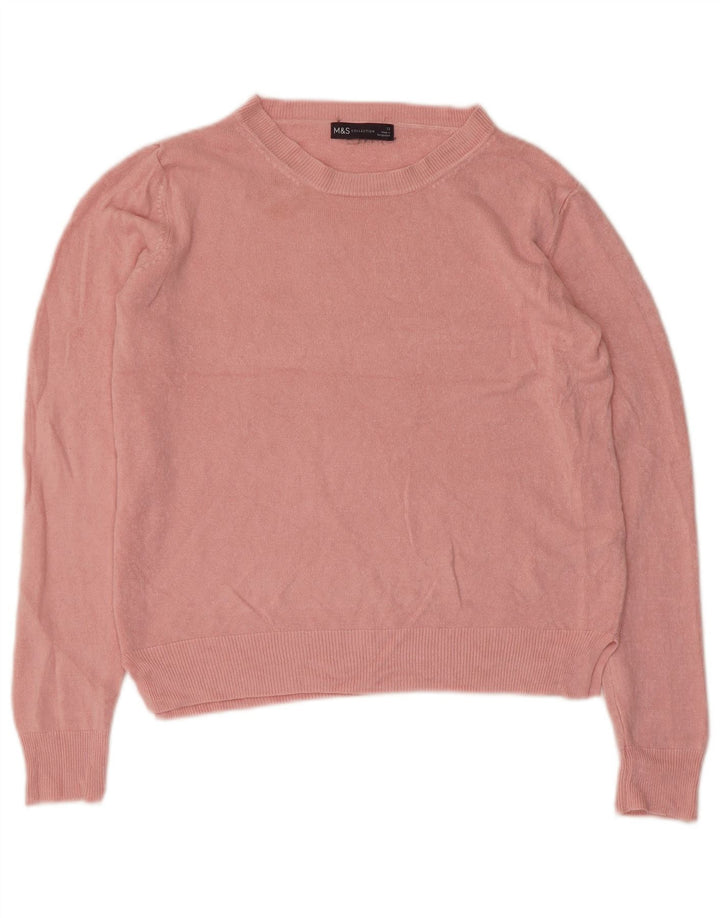 Maglione da donna Marks & Spencer con scollo a barchetta corto UK 12 Rosa medio
