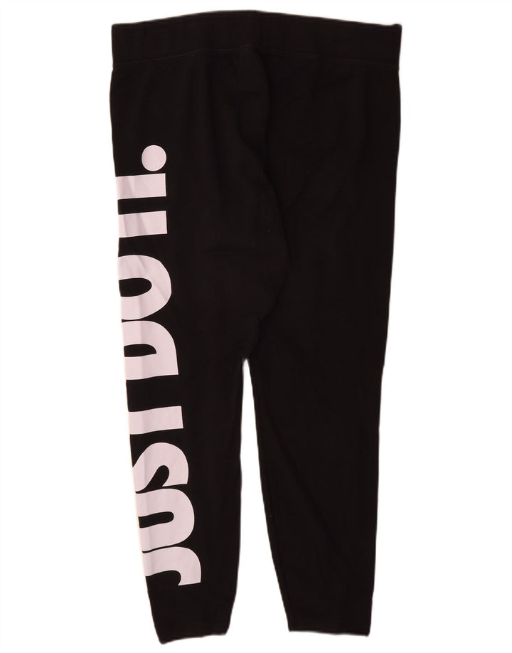 Leggings grafici da donna Nike UK 20 2XL cotone nero