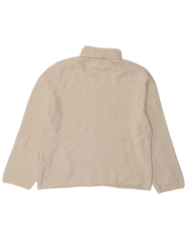 Maglione a collo alto oversize da donna Zara UK 10 piccolo acrilico bianco