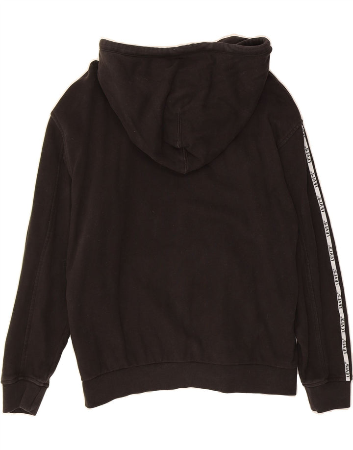 LEVI'S Womens Graphic Hoodie Jumper UK 14 Medium Black Cotton Vintage Levi's and Second-Hand Levi's from Messina Hembry 