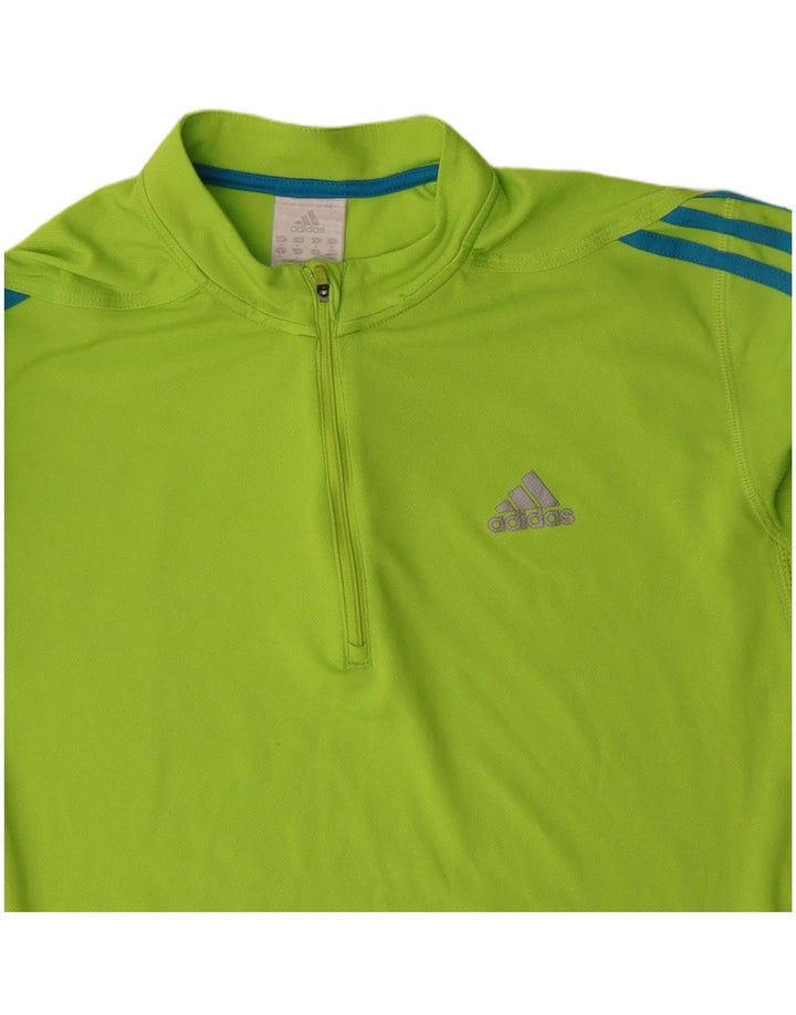 Top da tuta ADIDAS da uomo con zip e collo in poliestere verde medio