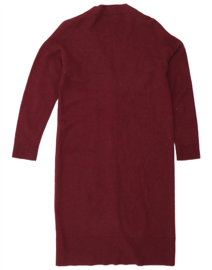 Maglione cardigan lungo da donna Massimo Dutti UK 14 Bordeaux medio