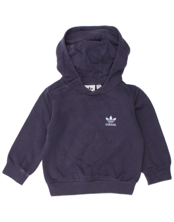 Felpa con cappuccio Adidas da bambino 9-12 mesi in cotone blu navy