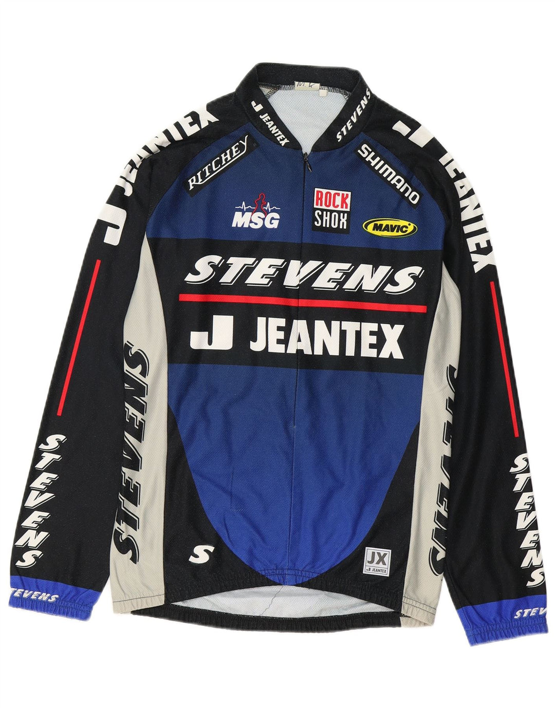 J JEANTEX Mens Graphic Pullover Tracksuit Top Small Blue Colourblock