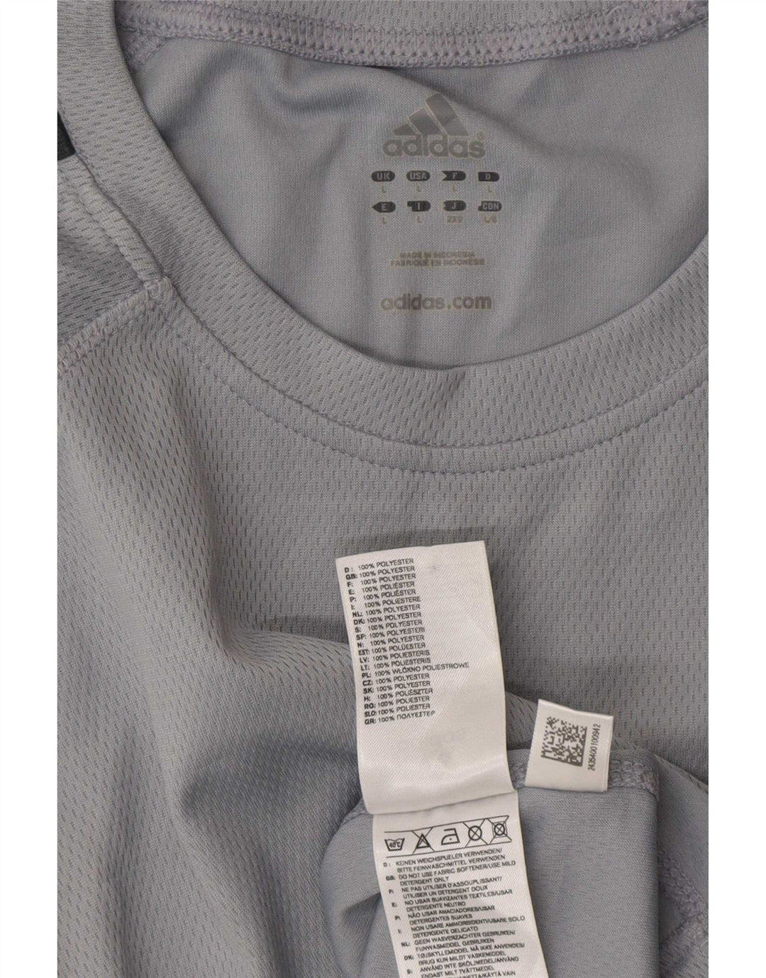 T-shirt grafica Adidas Climalite da uomo, grande, in poliestere grigio