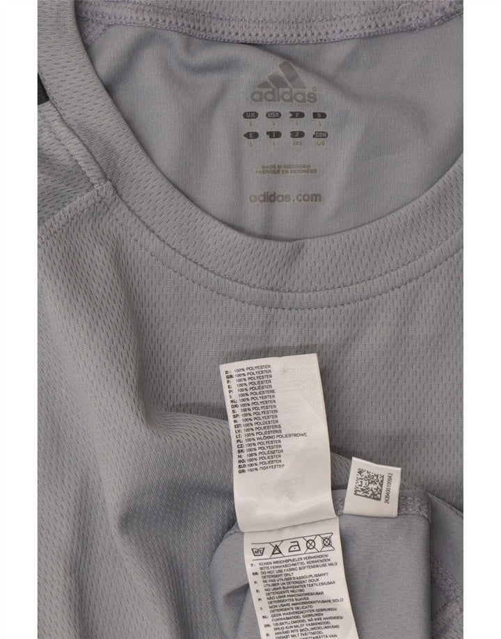 T-shirt grafica Adidas Climalite da uomo, grande, in poliestere grigio