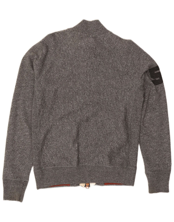Giacca da ginnastica da uomo con grafica Superdry, grande, in cotone grigio