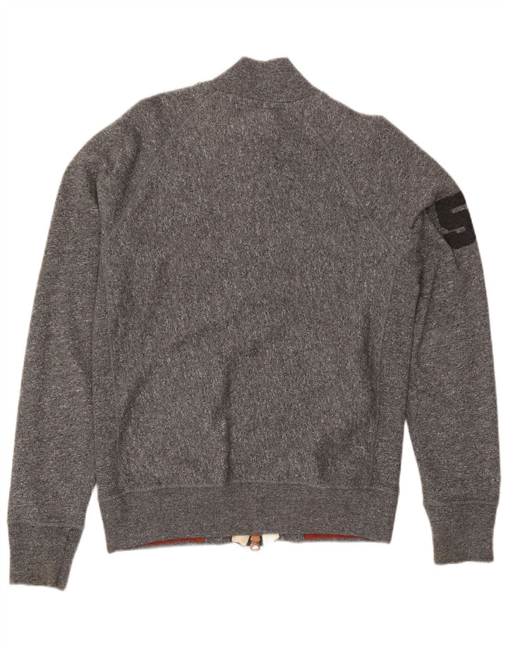 Giacca da ginnastica da uomo con grafica Superdry, grande, in cotone grigio