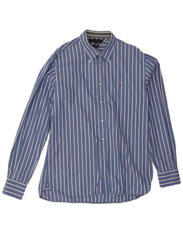 Camicia da uomo Tommy Hilfiger grande cotone a righe blu