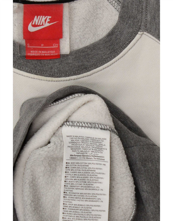 Felpa con grafica Nike da uomo, piccola, in cotone color block grigio