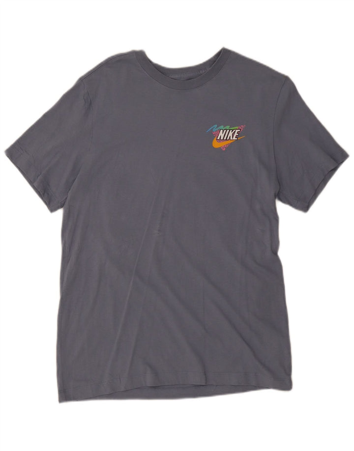 T-shirt grafica da donna Nike Top UK 14 grande cotone grigio
