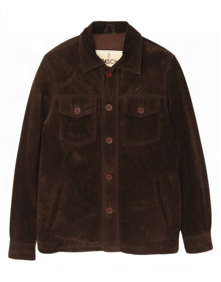 Giacca in pelle scamosciata da uomo Braschi UK 40 grande marrone