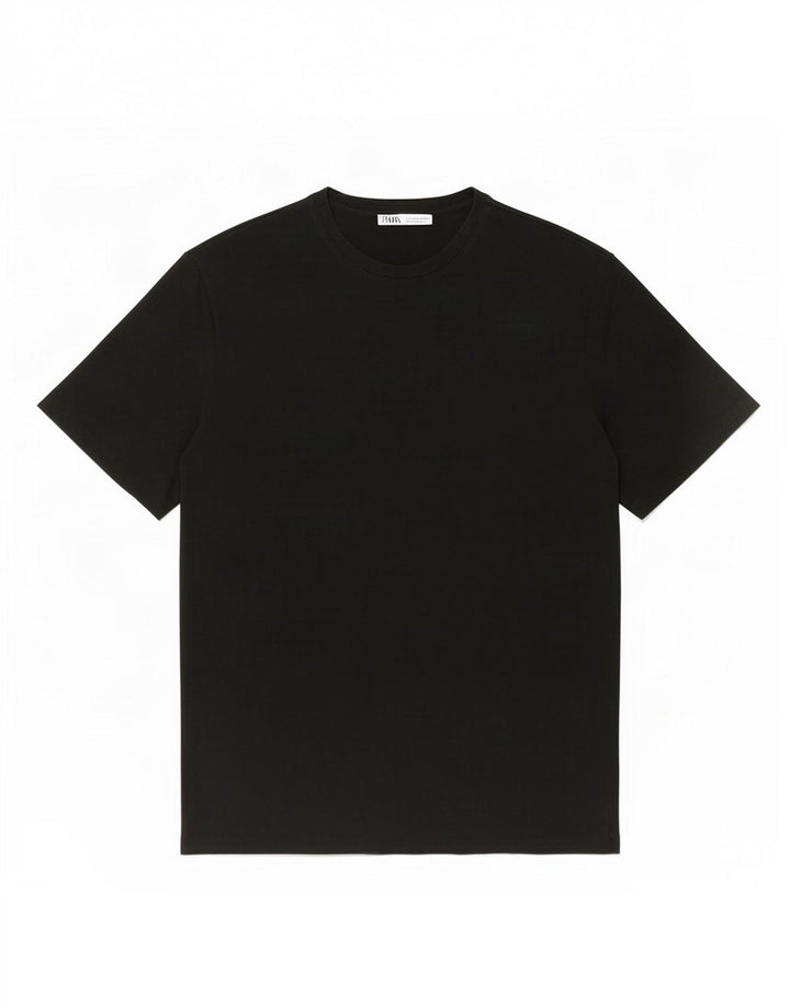 T-shirt Zara da uomo Top grande in cotone nero