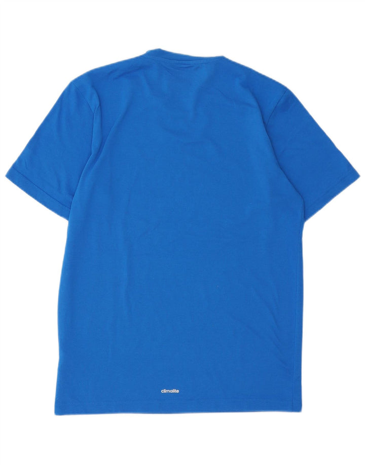 T-shirt Adidas Climalite da uomo piccola in poliestere blu