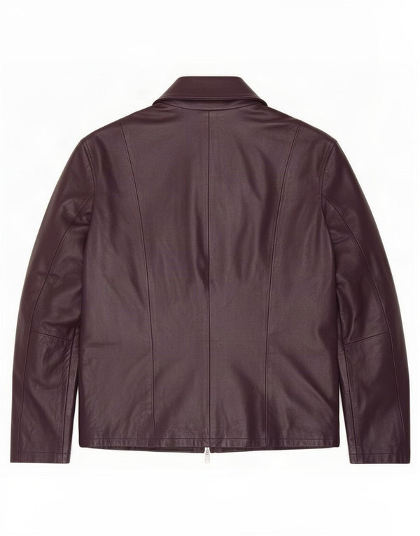 Giacca in Pelle Donna Lavorazione Artigiana IT 46 Large Viola