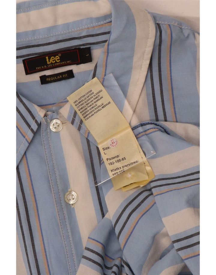 Camicia Lee da uomo a maniche corte, vestibilità regolare, in cotone a righe grandi blu