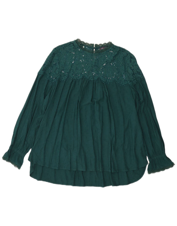 Top camicetta da donna Marks & Spencer UK 22 3XL viscosa verde