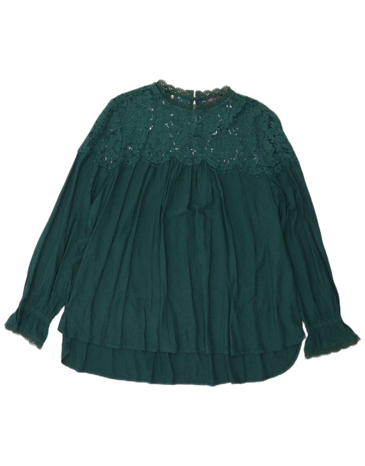 Top camicetta da donna Marks & Spencer UK 22 3XL viscosa verde