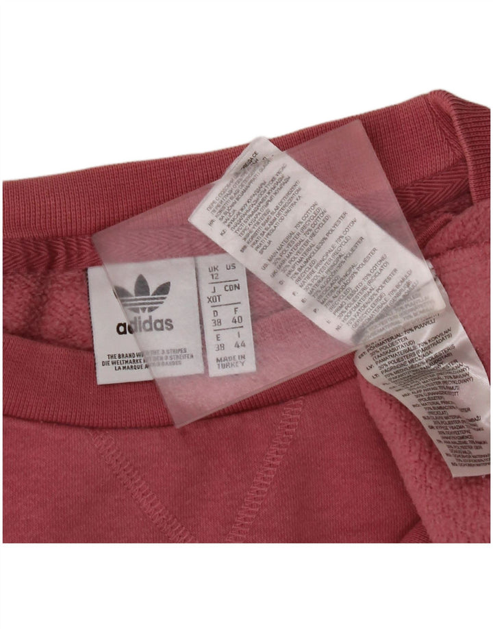 Felpa oversize da donna ADIDAS, maglione UK 12, cotone rosa medio