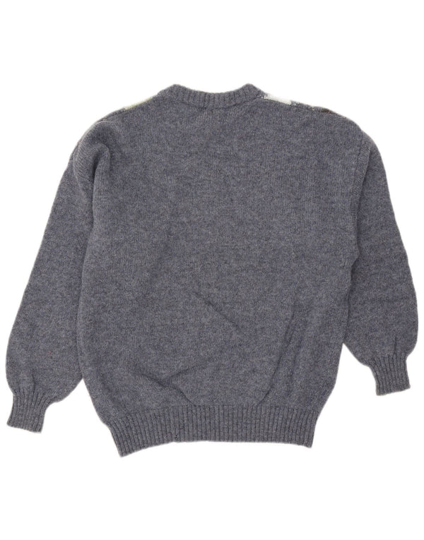 Maglione Trussardi Uomo Girocollo Maglione Blu Medio Argyle/Diamante Lana