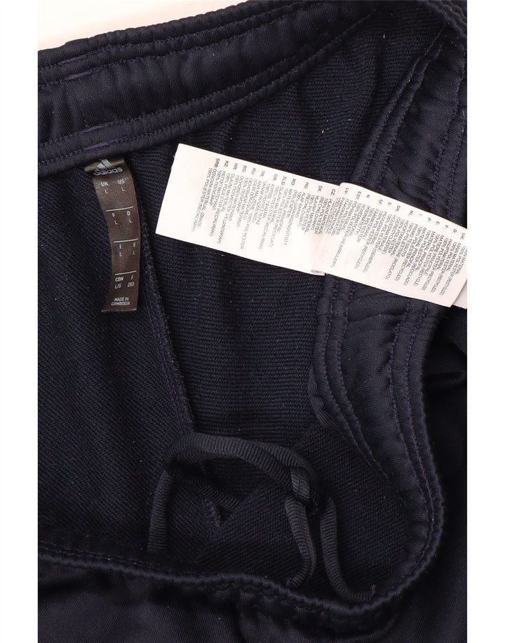 Pantaloni da tuta da uomo Adidas Large in poliestere color block blu navy