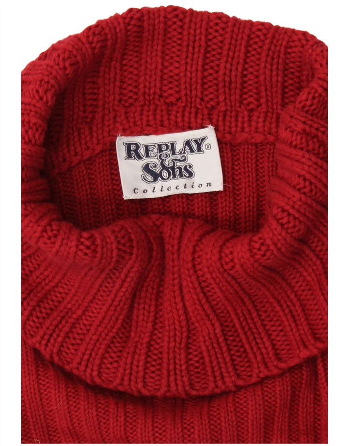 Maglione maglione a collo alto da donna Replay UK 12 rosso medio