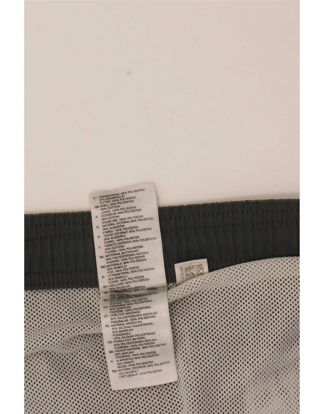 Pantaloncini da bagno da uomo Adidas grandi in poliestere a quadri grigi
