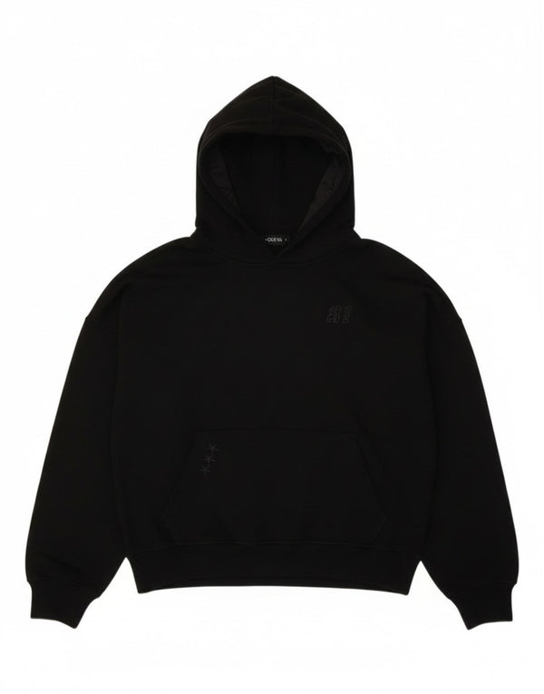 Guess Felpa con cappuccio oversize con grafica da donna UK 4 XS Cotone nero