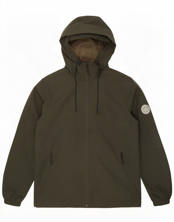 Giacca antipioggia con cappuccio da uomo Jack & Jones UK 40 Large Verde Poliestere