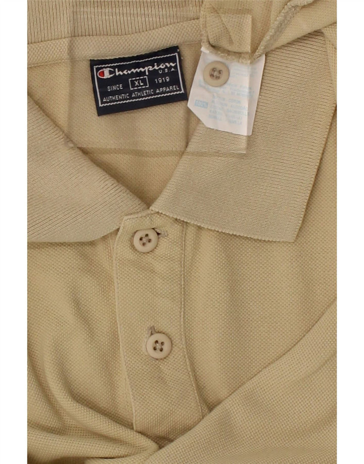 CHAMPION Mens Polo Shirt XL Beige Cotton Vintage Champion and Second-Hand Champion from Messina Hembry 