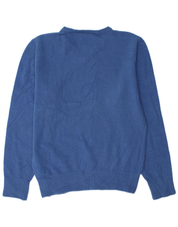 GAS Maglione da uomo con scollo a V XL in lana blu