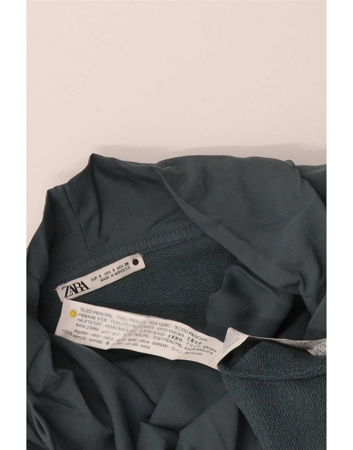 Felpa oversize da donna Zara UK 10 piccola in cotone grigio