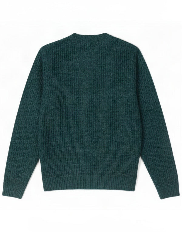 Maglione da uomo con scollo a barca Marks & Spencer in acrilico verde medio