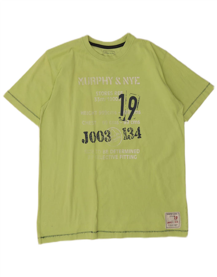 T-shirt grafica da uomo Murphy & Nye Top grande in cotone verde
