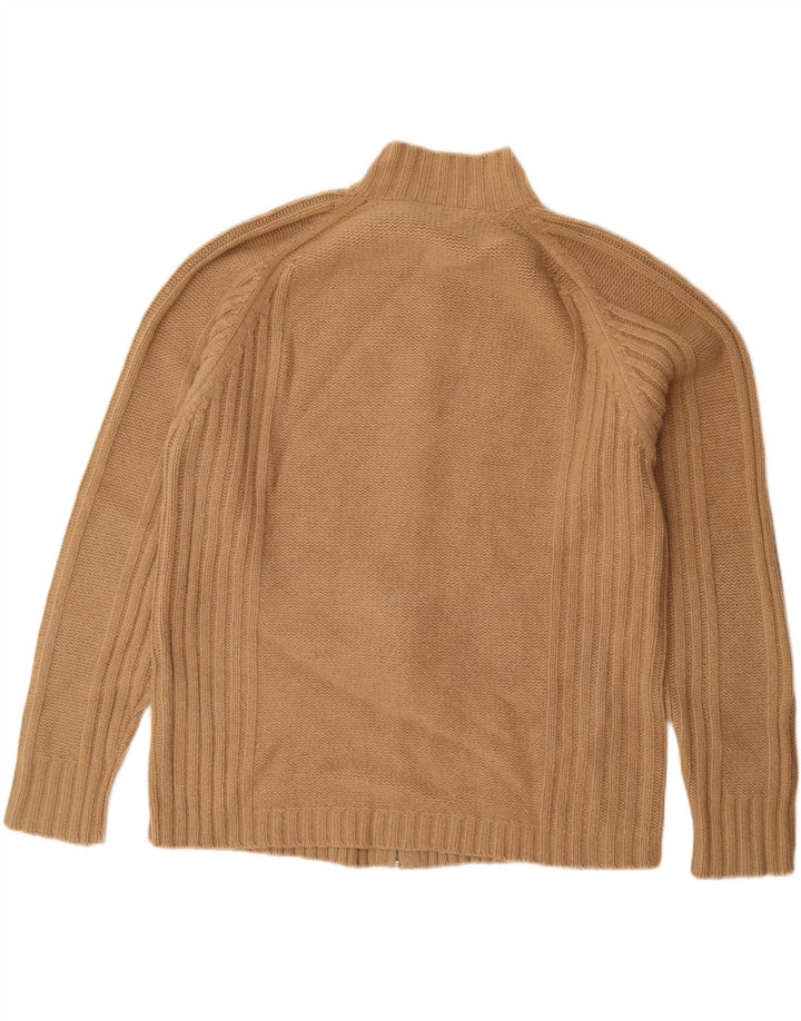 Maglione cardigan da uomo Ted Baker taglia 5 XL Lana d'agnello beige