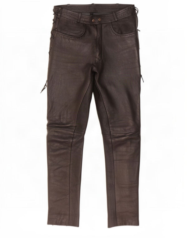 Modeka Mens Slim Leather Trousers XL W34 L33 Black