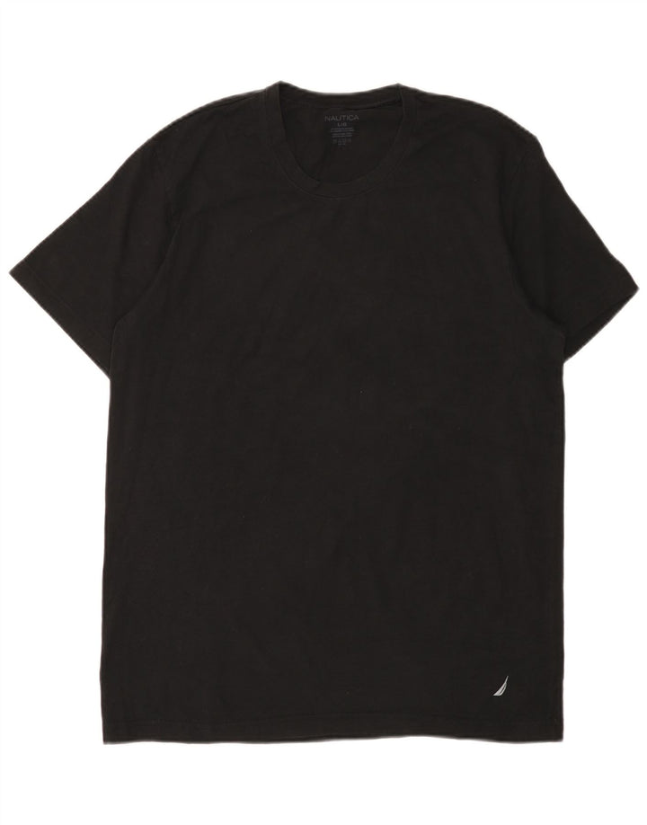T-shirt da uomo NAUTICA Top grande in cotone nero