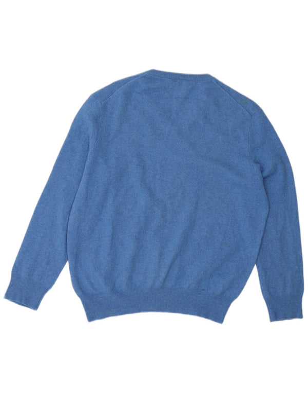 Polo Ralph Lauren Maglione da donna con scollo a V UK 18 XL Lana merino blu