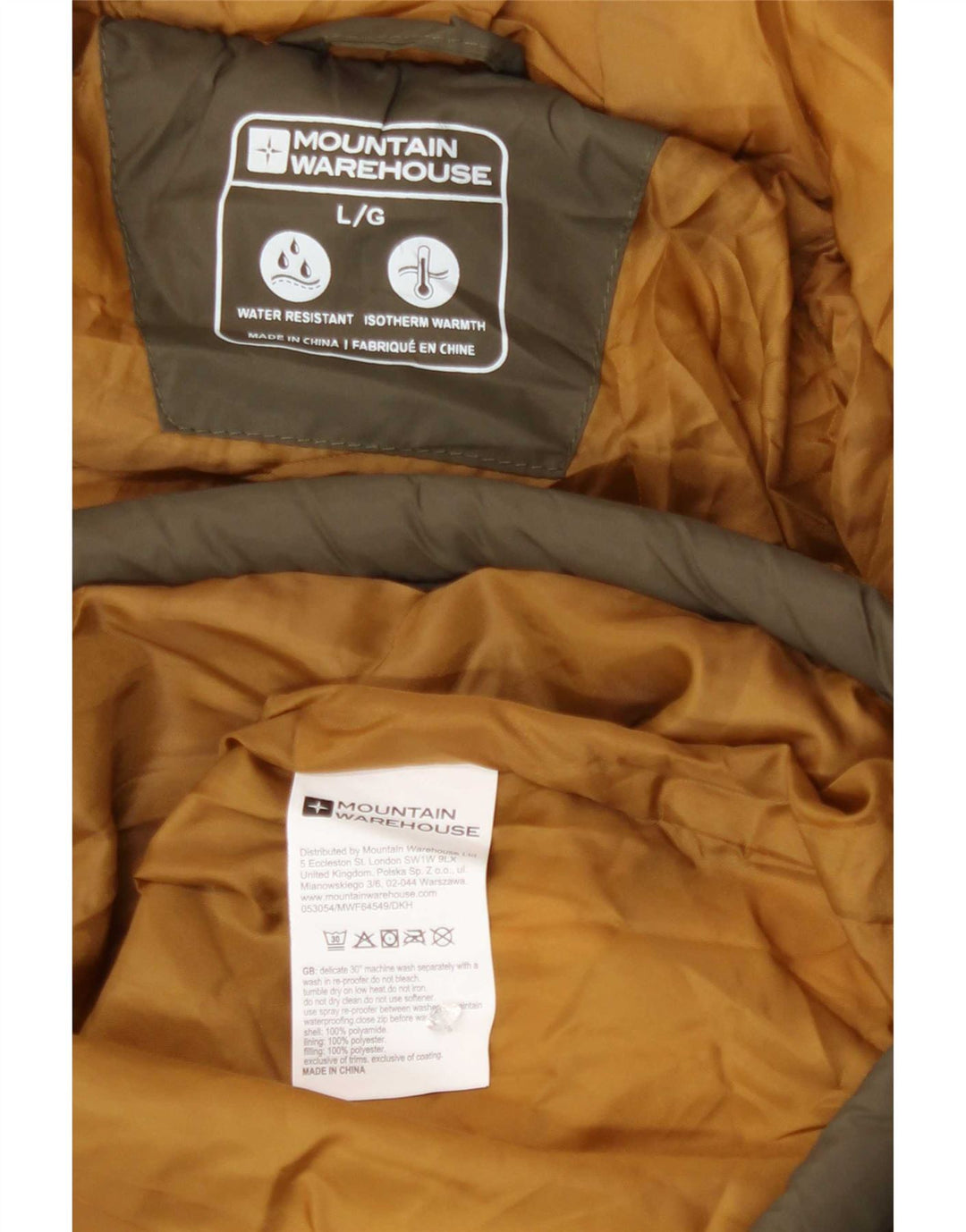 Giacca imbottita con cappuccio da uomo Mountain Warehouse UK 40 Large Khaki Poliammide