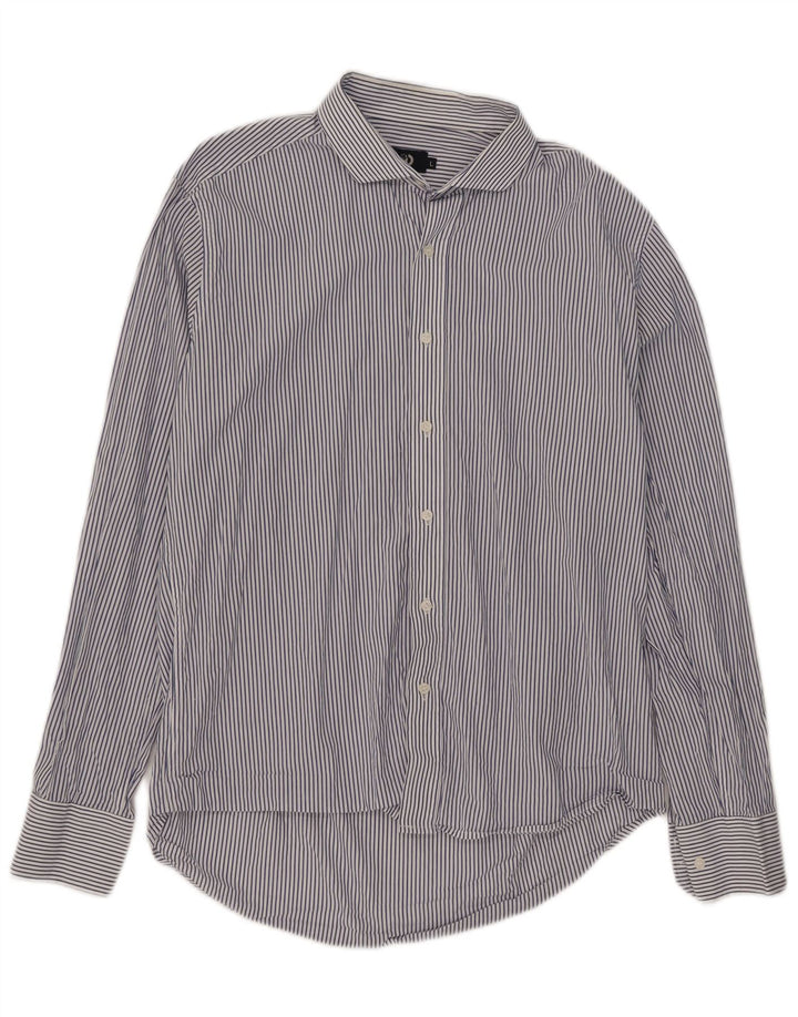Camicia da uomo slim fit di Dack grande cotone gessato blu