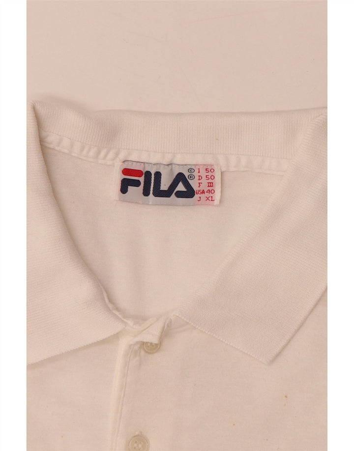 Polo grafica da uomo FILA IT 50 cotone color block bianco medio