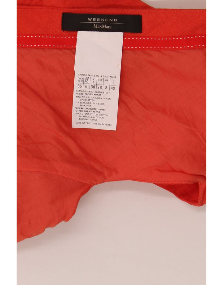 Abito a trapezio da weekend da donna Max Mara UK 8 piccolo lino arancione
