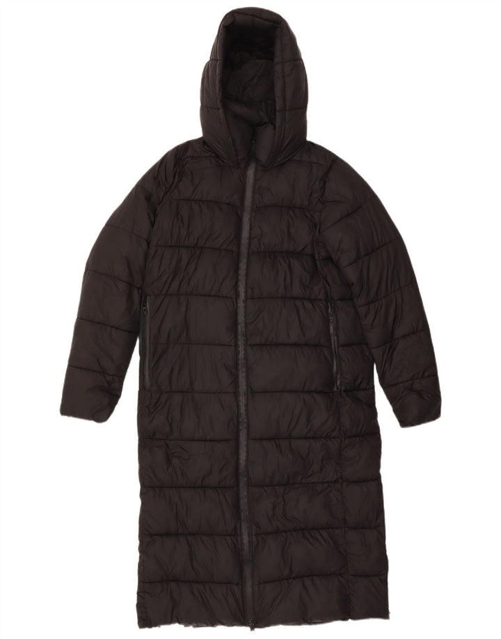 Cappotto imbottito oversize con cappuccio ZARA da donna UK 10 piccolo poliestere nero