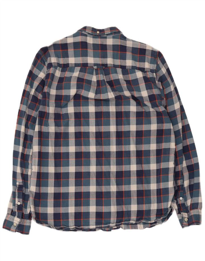 Camicia da uomo Lyle & Scott grande in cotone a quadri blu navy