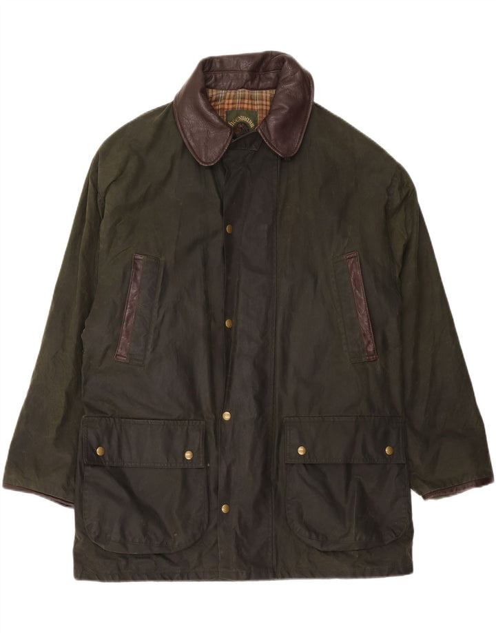 Giacca vintage in cotone cerato da uomo UK 38 Cotone color block verde medio