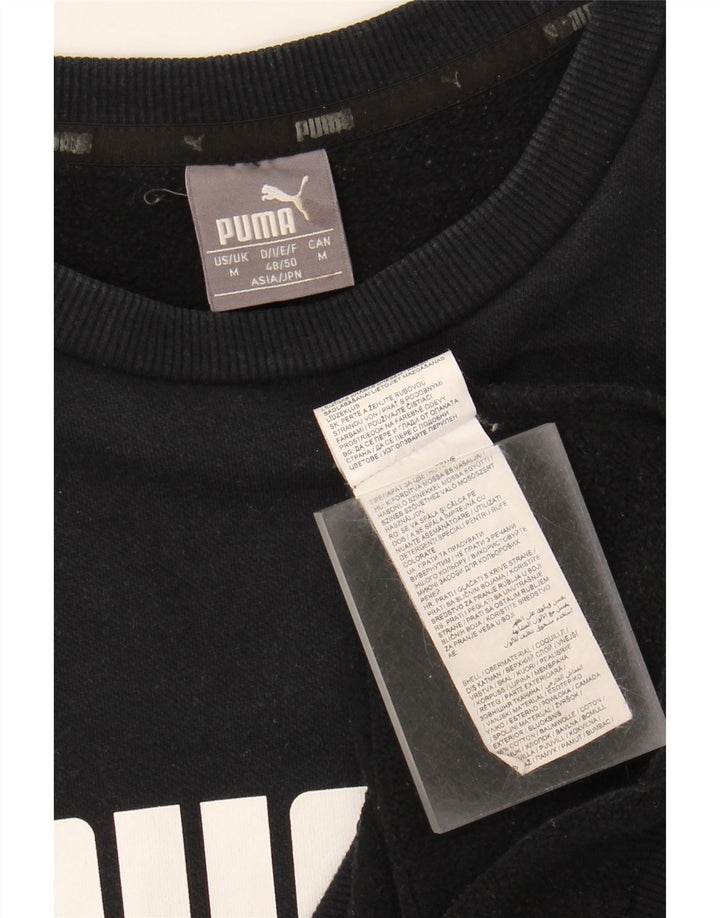 Felpa grafica da uomo Puma Felpa media in cotone nero